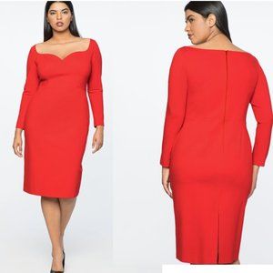 Jason Wu for Eloquii Red Long Sleeve Dress
